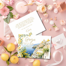 Cartão De Agradecimento Itália Mediterrânea Positano Chuveiro de Noiva Ita