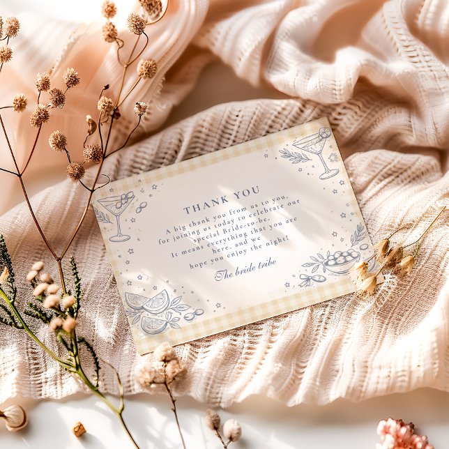 Cartão De Agradecimento Italian Aperitivo Ciao Miss Bridal Shower (Criador carregado)