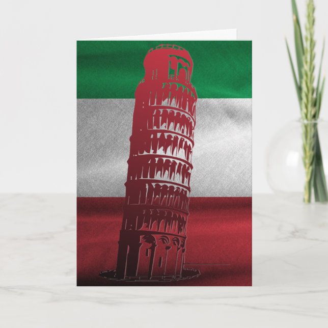 Cartão De Agradecimento Italian Flag with a hint of Pisa (Frente)