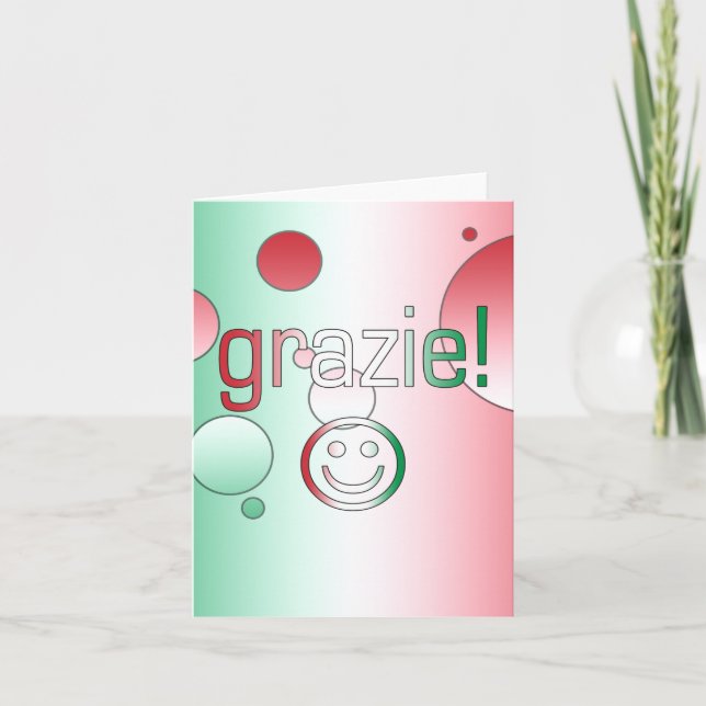 Cartão De Agradecimento Italian Gifts : Thank You / Grazie Face (Frente)