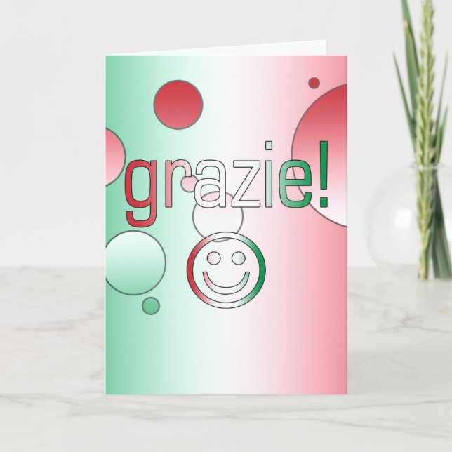 Cartão De Agradecimento Italian Gifts : Thank You / Grazie Face (Frente)