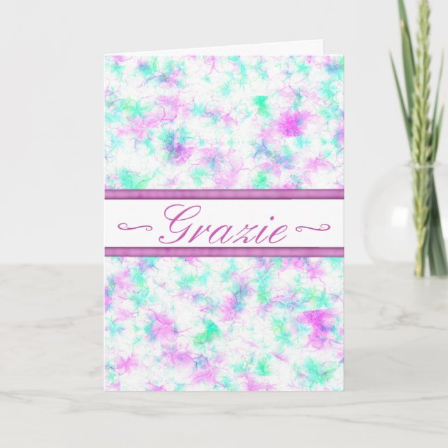 Cartão De Agradecimento Italian Thank You Grazie-Girl Shade greeting card (Frente)