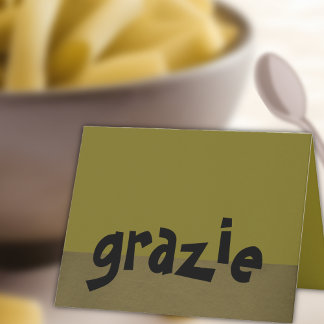 Cartão De Agradecimento Italian Thank You Note Grazie