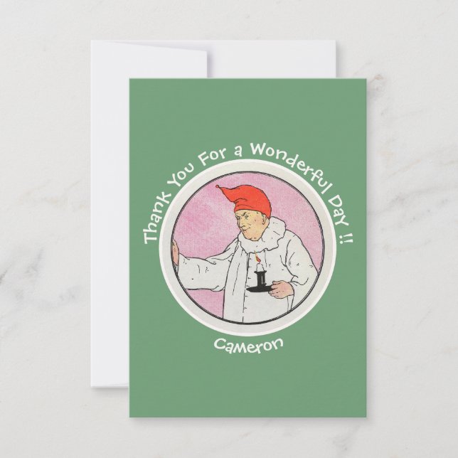 Cartão De Agradecimento Itens para Festa de Aniversário da Mamãe Gansa Hom (Frente)