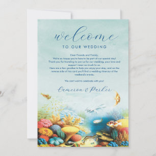 Cartão De Agradecimento Itinerário de Boas-Vindas de Casamento no Aquário