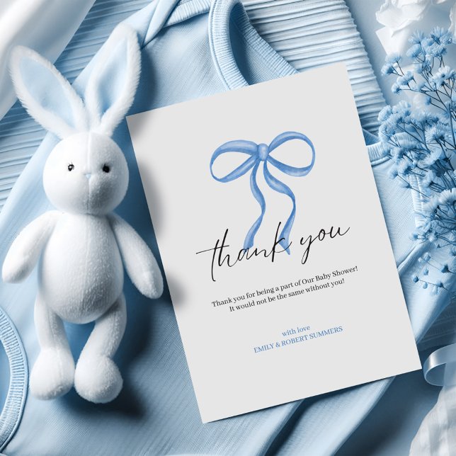 Cartão De Agradecimento It's a Boy Blue Ribbon Thank You Card (Criador carregado)