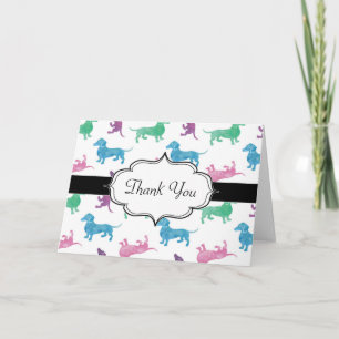 Cartão De Agradecimento It's Raining Dachshunds