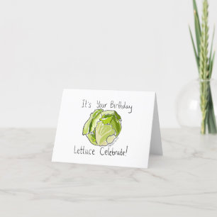 Cartão De Agradecimento It's Your Birthday Lettuce Celebrate - Horizontal