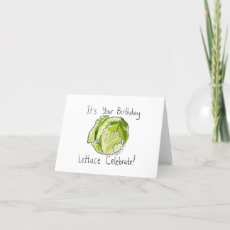 Cartão De Agradecimento It's Your Birthday Lettuce Celebrate - Horizontal