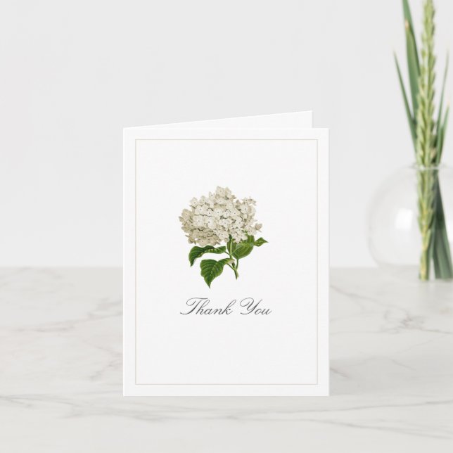 Cartão De Agradecimento Ivory Hydrangea Flower Baby Shower Baby Photo (Frente)