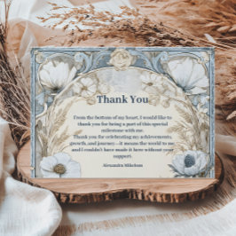 Cartão De Agradecimento Ivory Wildflower Art Nouveau Sweet Sixteen