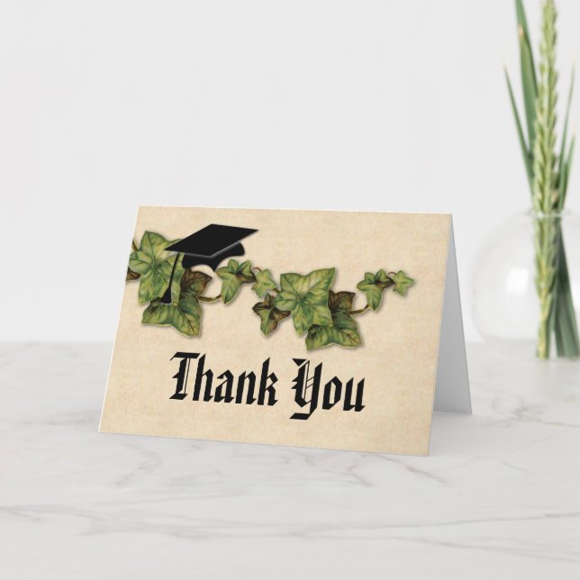Cartão de agradecimento Ivy de graduação (Frente)