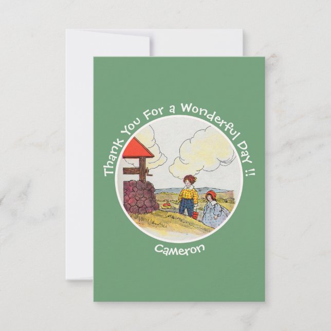 Cartão De Agradecimento Jack e Jill Madre Goose Itens de Festa de aniversá (Frente)