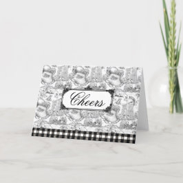 Cartão De Agradecimento JACK RUSSELL Terrier Black Toile com personalizaçã