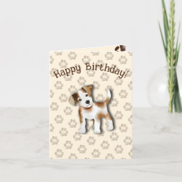 Cartão De Agradecimento Jack Russell Terrier Happy Birthday Editável