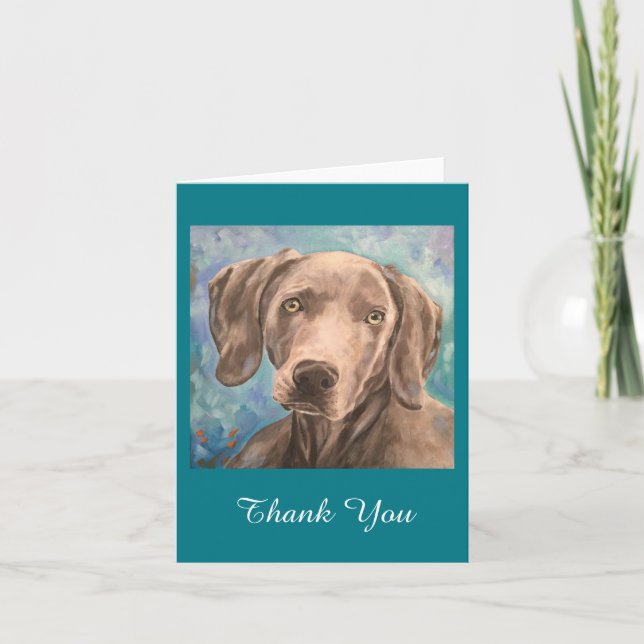 Cartão De Agradecimento "Jaeger" - Weimaraner Notecard (Frente)