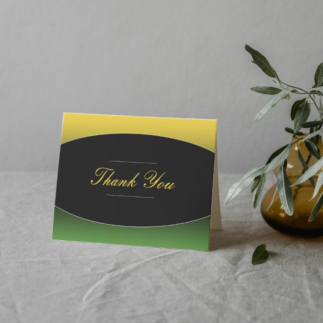 Cartão De Agradecimento Jamaica Green Caribe Elegante (Jamaica Green Gold Caribbean Elegant Thank You Card
)