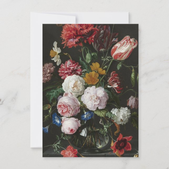 Cartão De Agradecimento Jan Davidsz. De Heem - Vida Estática Com Flores (Frente)