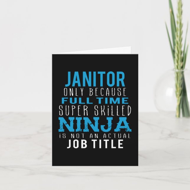 Cartão De Agradecimento Janitor Ninja Humor (Frente)