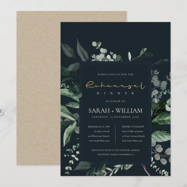 Cartão De Agradecimento Janto de ensaio da fauna de folhas pretas marinhos (Frente/Verso)