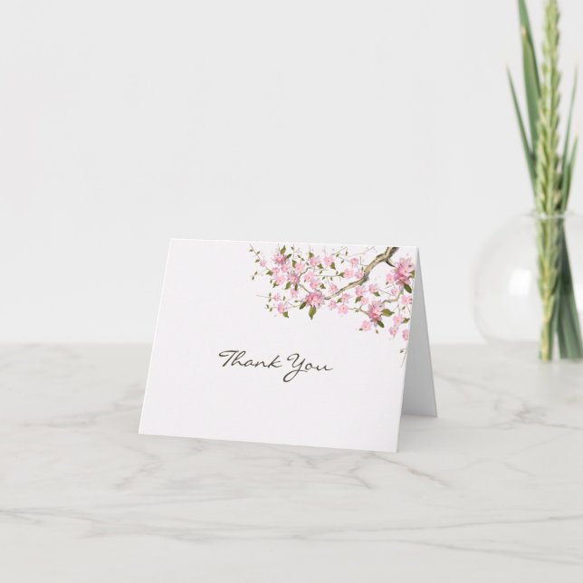 Cartão De Agradecimento Japanese Blossom Folded Thank You Card (Frente)