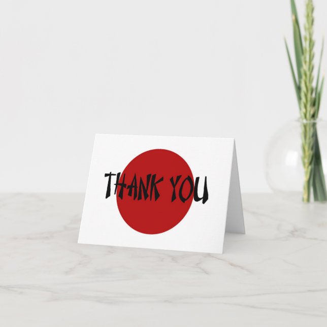Cartão De Agradecimento Japanese Rising Sun Thank You Card (Frente)