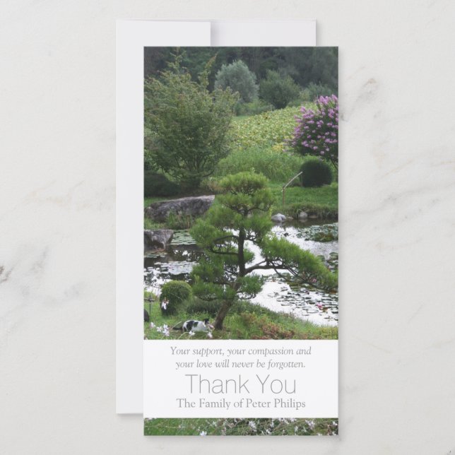 Cartão De Agradecimento Jardim 3 com o obrigado da simpatia dos gatos você (Frente)