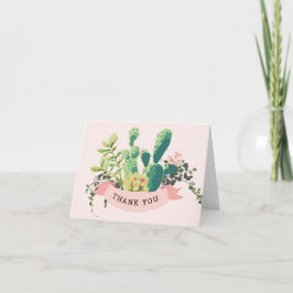 Cartão De Agradecimento Jardim de Cactus Desert |