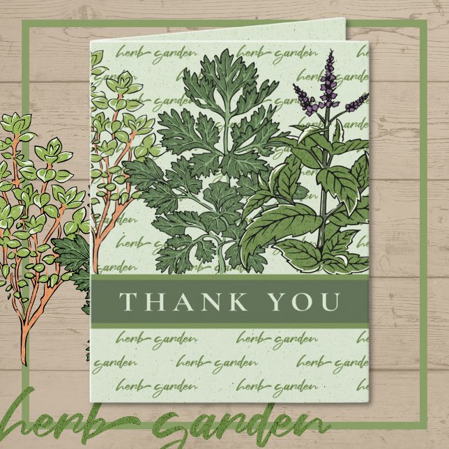 Cartão De Agradecimento Jardim de Ervas  (Herb Garden Thank You Card)