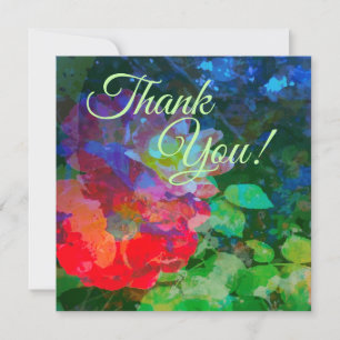 Cartão De Agradecimento Jardim de Rosa Abstrato Personalizado