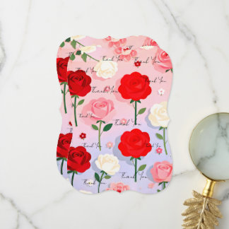 Cartão De Agradecimento Jardim de Rosas Vintage - Papel de Embrulho
