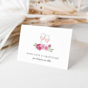 Cartão De Agradecimento Jardim de Rosé Personalizado