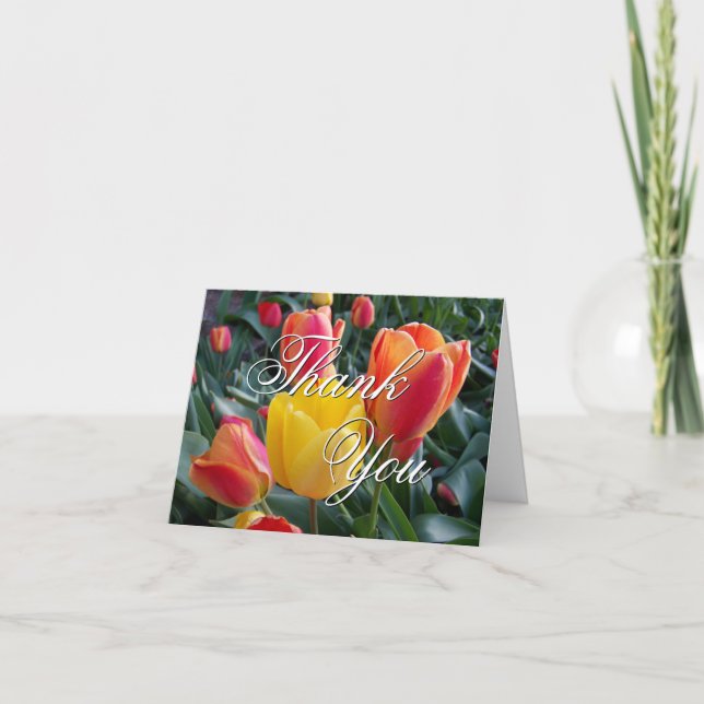 Cartão De Agradecimento Jardim de Tulipas (Frente)