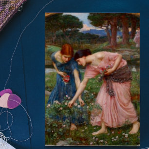 Cartão De Agradecimento Jardim Romântico Vintage Mulheres Pré-Rafaelitas