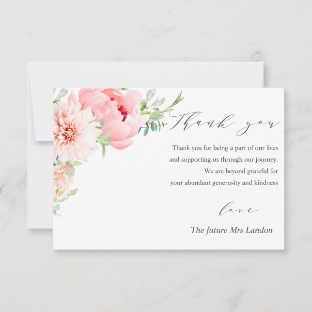 Cartão De Agradecimento Jardim Selvagem Dahlia obrigado de casamento (Frente)