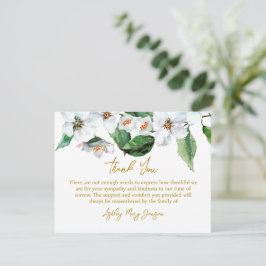 Cartão De Agradecimento Jasmine Funeral Thank You Card Bereavement