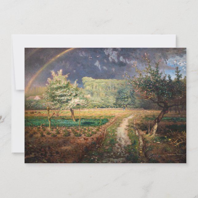 Cartão De Agradecimento Jean-Francois Millet - Primavera em Barbizon (Frente)