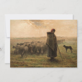 Cartão De Agradecimento Jean-Francois Millet - Shepherdess e Flock 1865