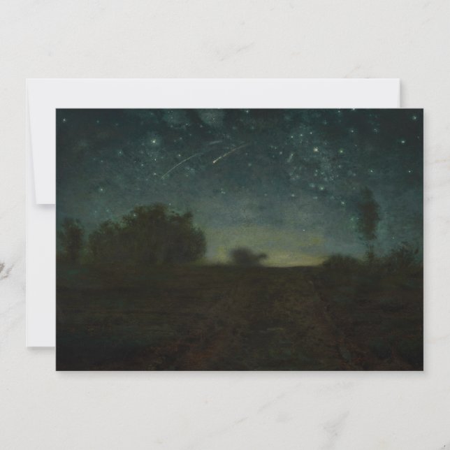 Cartão De Agradecimento Jean-Francois Millet - Starry Night (Frente)