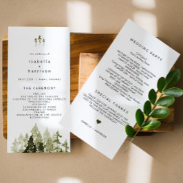 Cartão De Agradecimento JENNA Rustic Watercolor Pine Tree Program