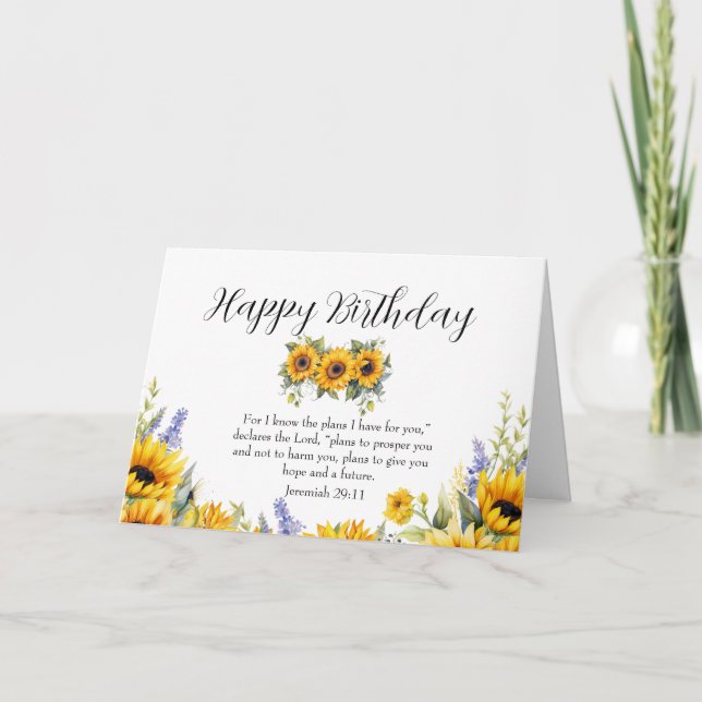 Cartão De Agradecimento Jeremiah 29:11 Christian Birthday Wishes (Frente)