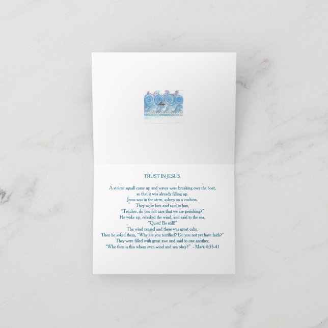 Cartão De Agradecimento Jesus Calms the Sea (Interior)