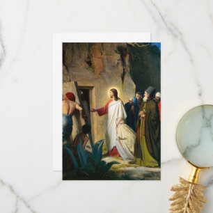 Cartão De Agradecimento Jesus Raising de Lazarus por Carl Bloch