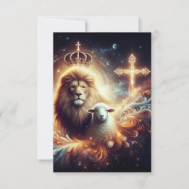 Cartão De Agradecimento Jesusis o Leão e o Lamb