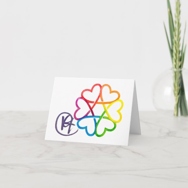 Cartão De Agradecimento Jewish Star of Hearts Art (Frente)