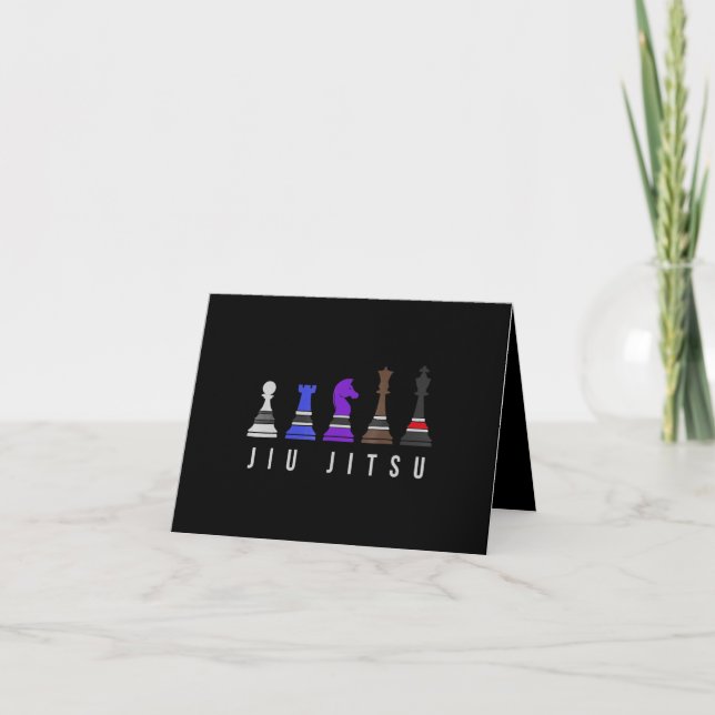 Cartão De Agradecimento jiu jitsu training   chess, gift  bjj with text. (Frente)