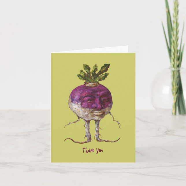 Cartão De Agradecimento Joe Turnip thank you cards (Frente)