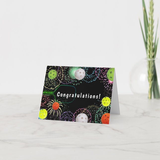 Cartão De Agradecimento Jogador de Pickleball de parabéns! (Frente)