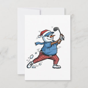 Cartão De Agradecimento Jogador de Tênis Boneco de Neve Natal 2026 Feriad
