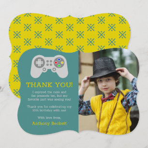 Cartão De Agradecimento Jogador Moderno Foto De Aniversário De Qualquer I